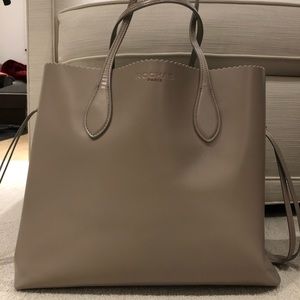 Rochas Beige Polished Leather Tote Bag